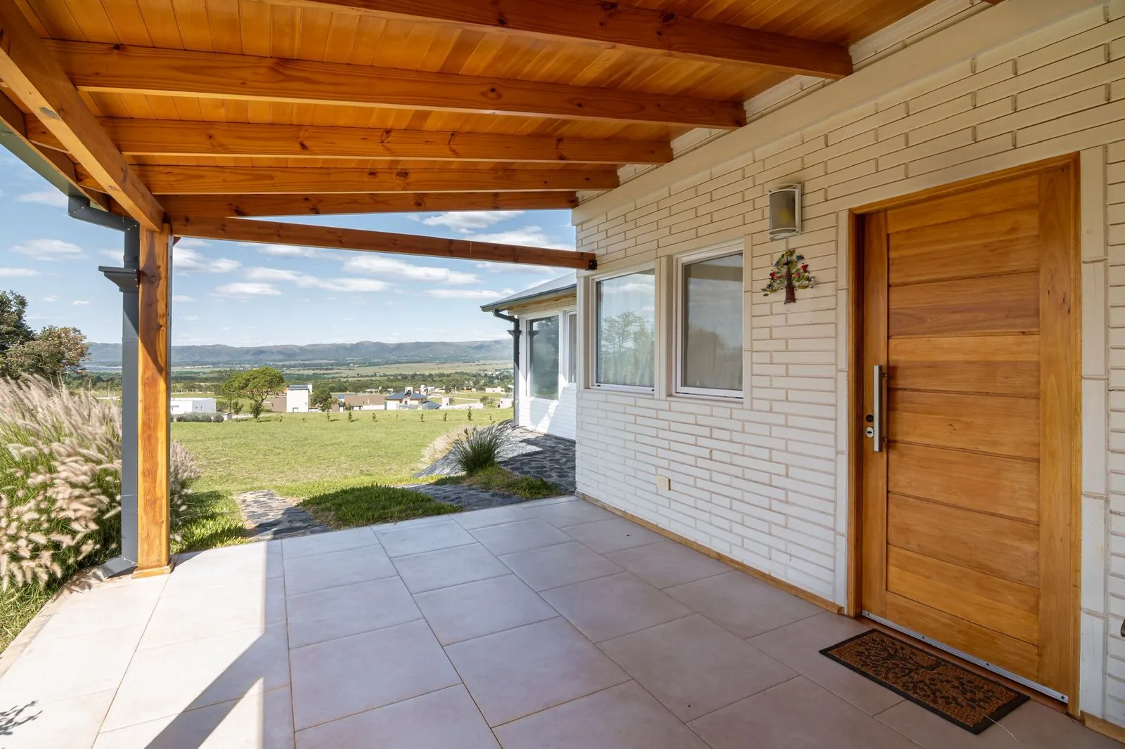 Warm timber entrance terrace